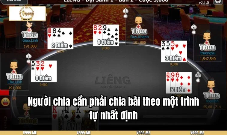 Cách Chia Bài Được Liêng Chuẩn Nhất Cho Người Chơi Cá Cược 3513 Người chia bài cần phải chia bài theo một trình tự nhất định